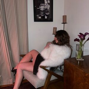 Windsor White Faux Fur Crop Jacket